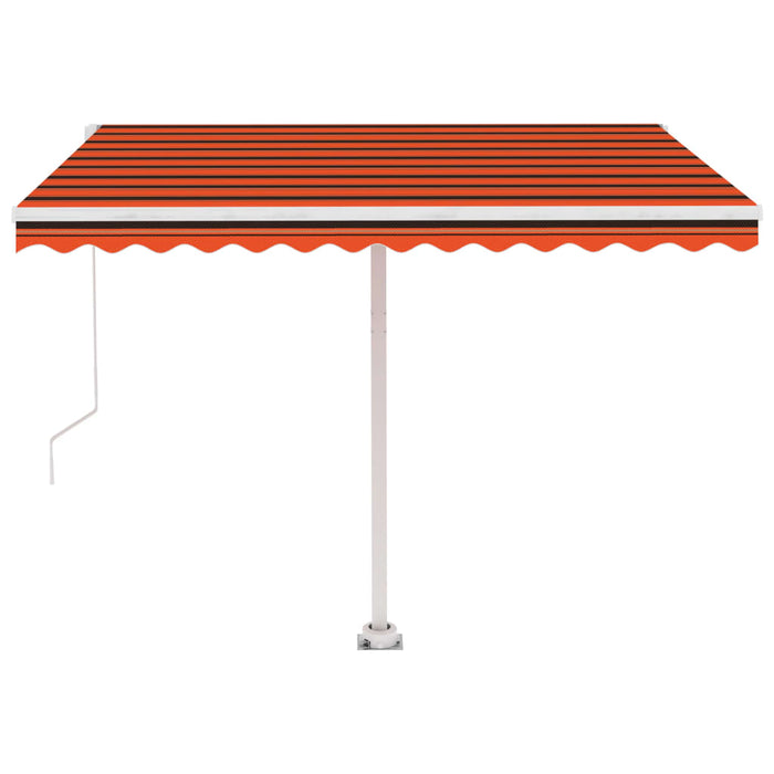 Freestanding Manual Retractable Awning 300x250 cm Orange/Brown