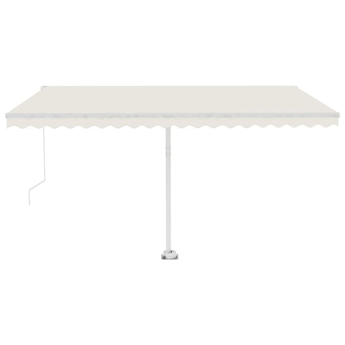 Manual Retractable Awning with LED 400x300 cm Cream