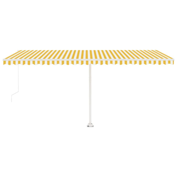 Manual Retractable Awning with LED 500x300 cm Yellow and White