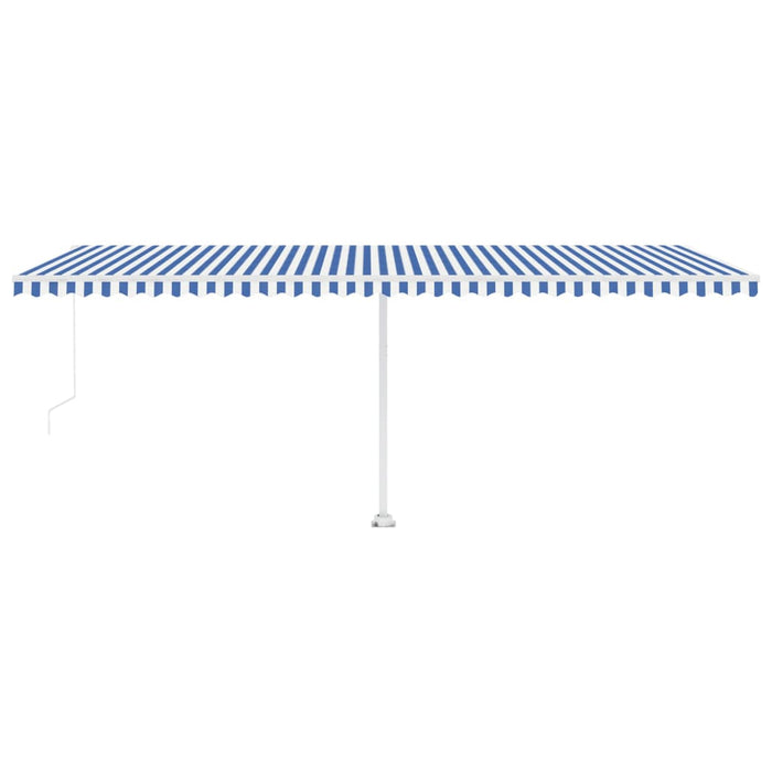 Freestanding Manual Retractable Awning 600x300 cm Blue/White