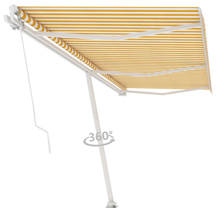 Freestanding Manual Retractable Awning 600x300 cm Yellow/White