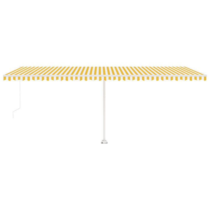 Freestanding Manual Retractable Awning 600x300 cm Yellow/White