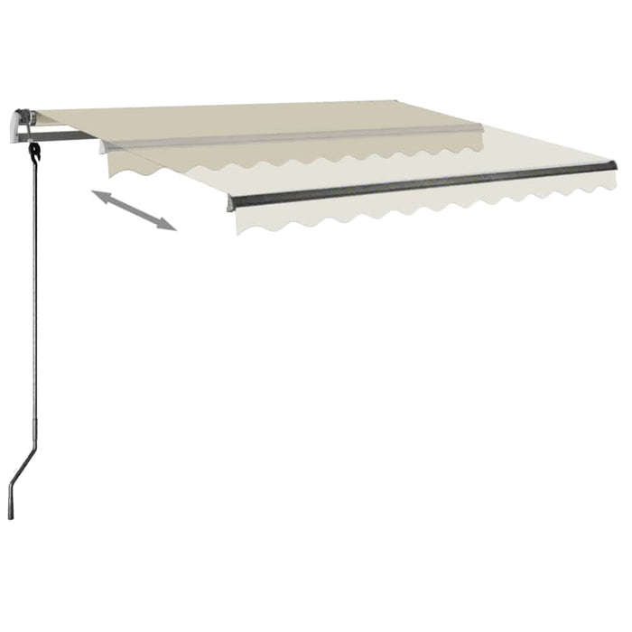 Manual Retractable Awning with LED 300x250 cm Cream