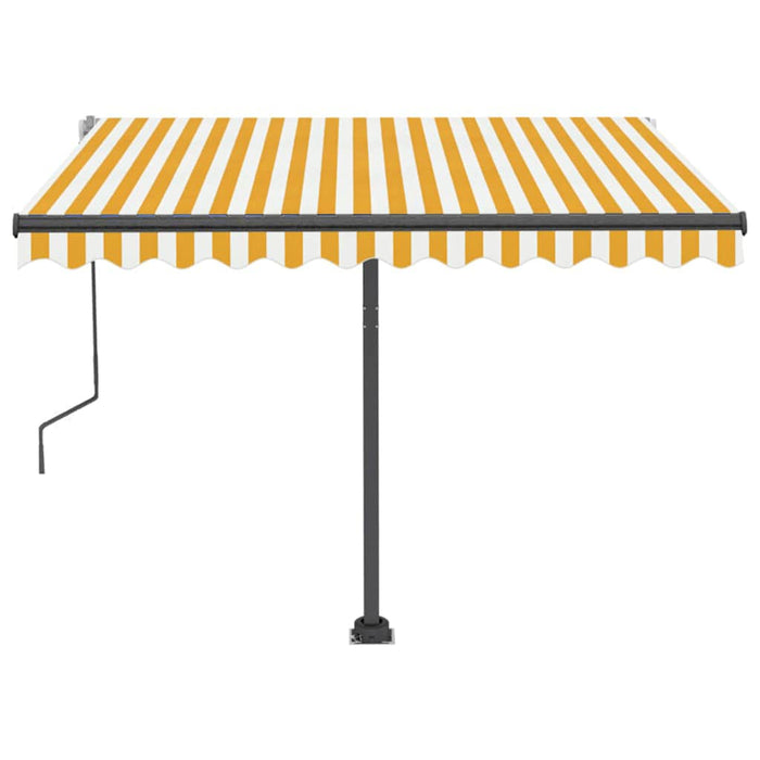 Manual Retractable Awning with LED 300x250 cm Yellow and White