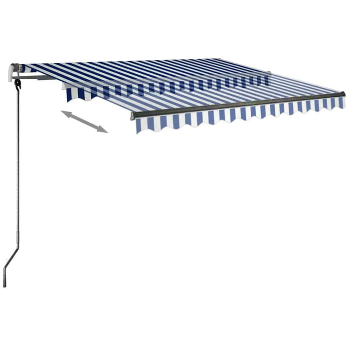 Copertina retractabila manuala cu LED 350x250 cm Albastru si Alb