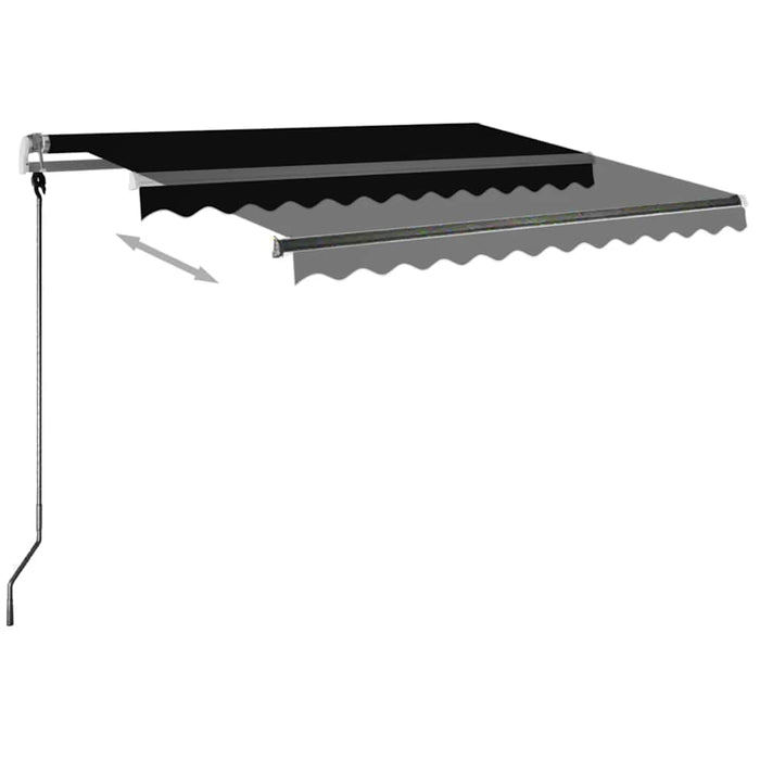 Manual Retractable Awning with LED 350x250 cm Anthracite