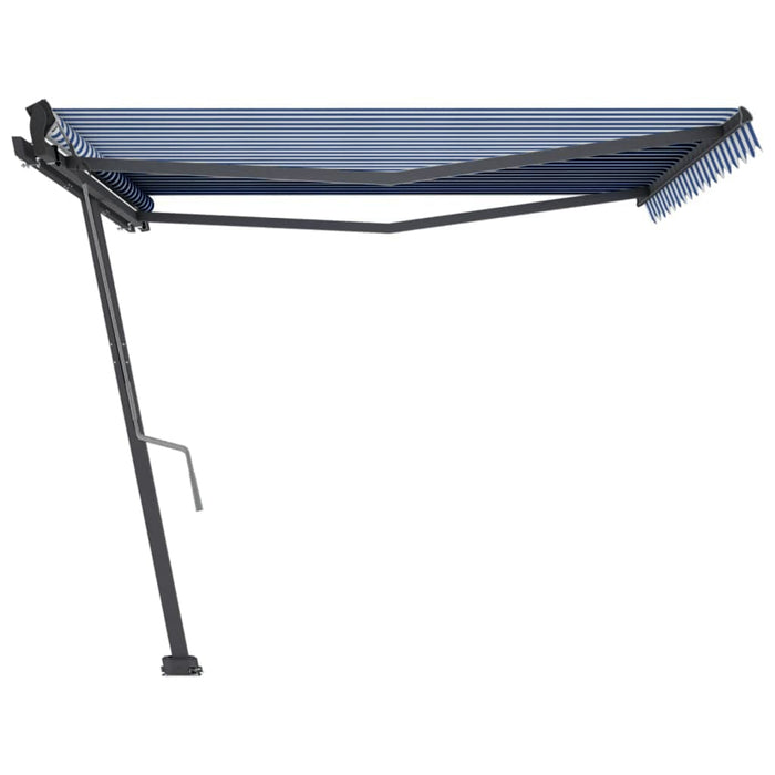 Freestanding Manual Retractable Awning 400x300 cm Blue/White