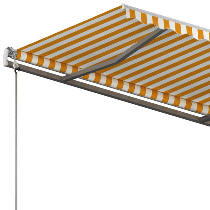 Freestanding Manual Retractable Awning 400x300 cm Yellow/White