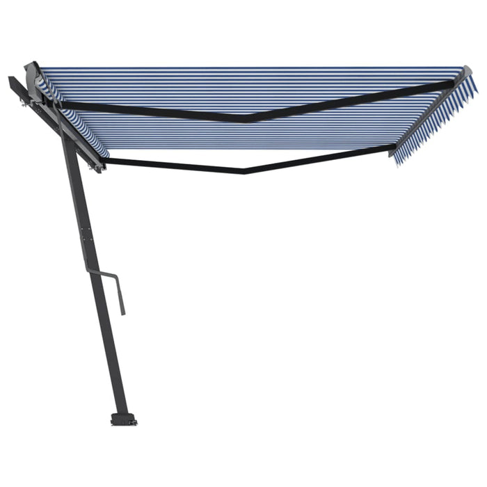 Freestanding Manual Retractable Awning 500x300 cm Blue/White