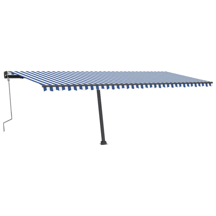 Freestanding Manual Retractable Awning 600x300 cm Blue/White