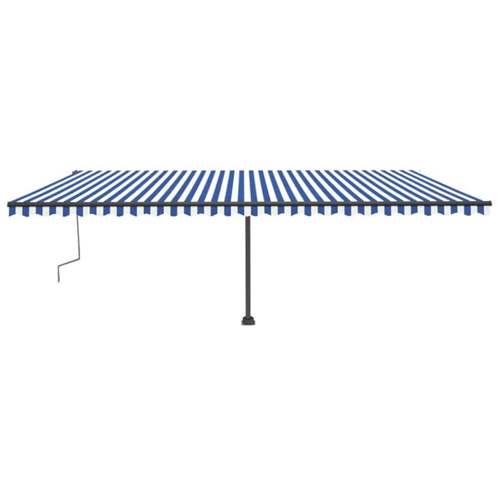 Freestanding Manual Retractable Awning 600x300 cm Blue/White