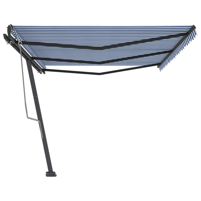 Freestanding Manual Retractable Awning 600x300 cm Blue/White