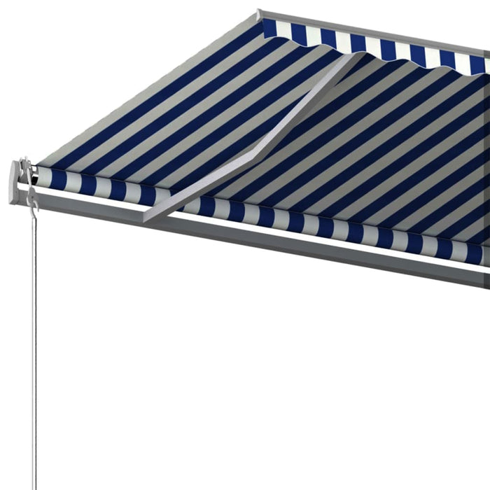 Freestanding Manual Retractable Awning 600x300 cm Blue/White