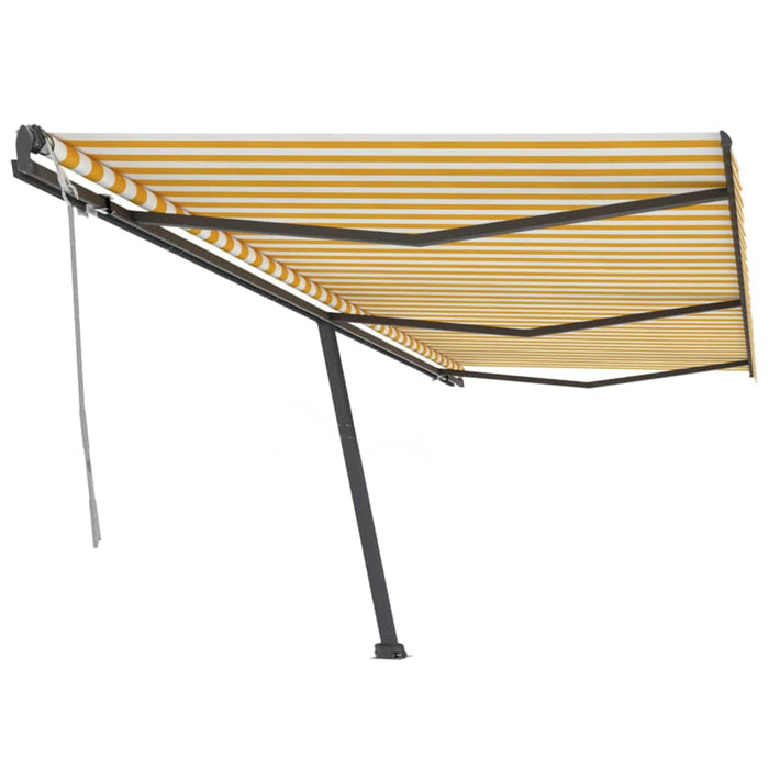 Freestanding Manual Retractable Awning 600x300 cm Yellow/White