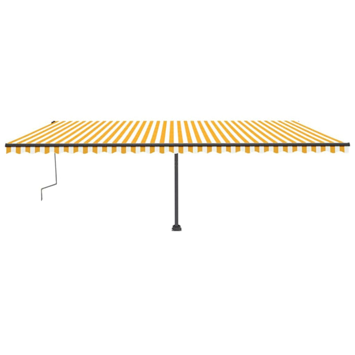 Freestanding Manual Retractable Awning 600x300 cm Yellow/White