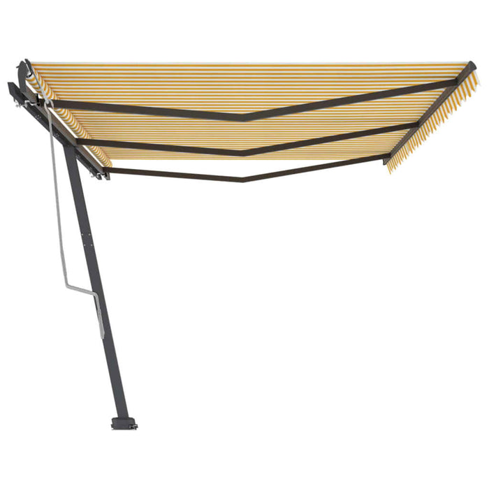 Freestanding Manual Retractable Awning 600x300 cm Yellow/White