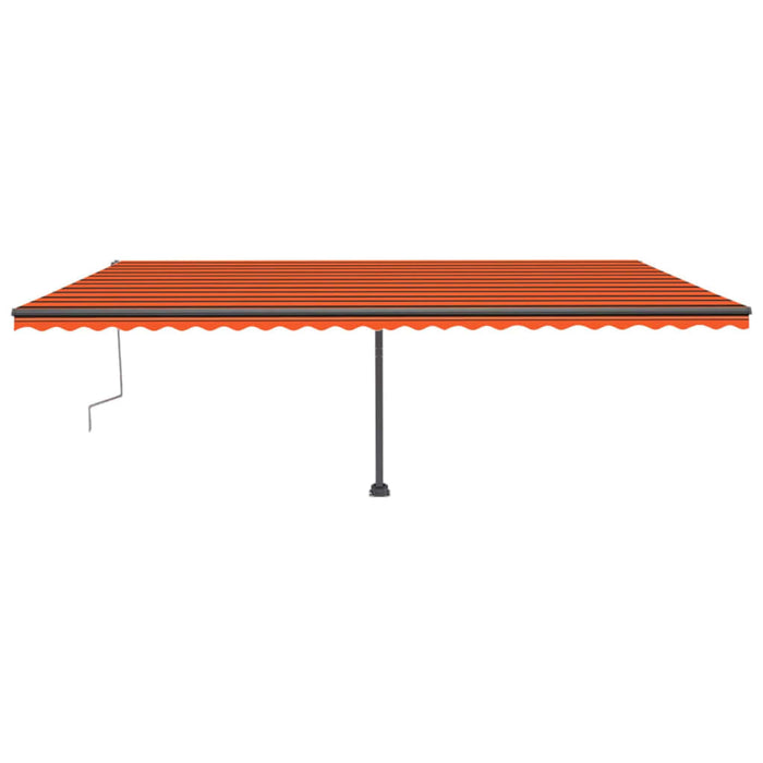 Freestanding Manual Retractable Awning 600x300 cm Orange/Brown