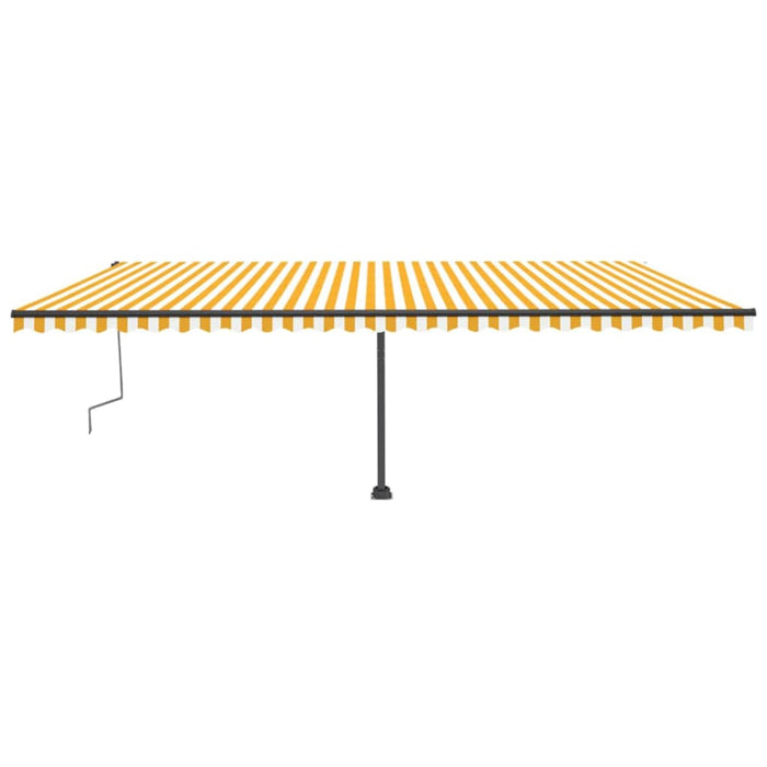 Manual Retractable Awning with LED 600x300 cm Yellow and White