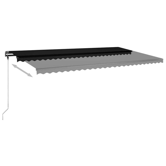 Copertina retractabila manuala cu LED 600x300 cm Antracit