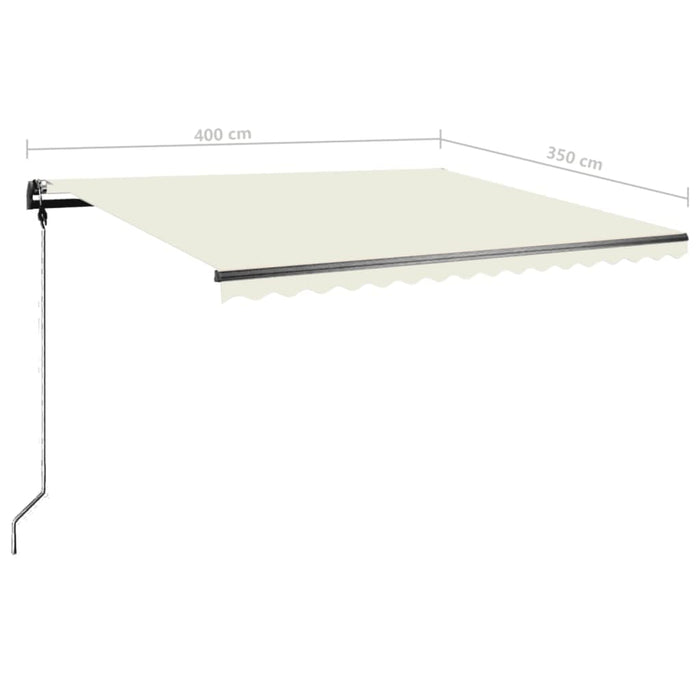 Freestanding Manual Retractable Awning 400x350 cm Cream