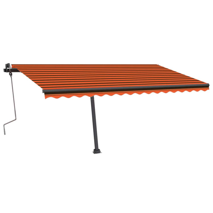 Freestanding Manual Retractable Awning 400x350 cm Orange/Brown