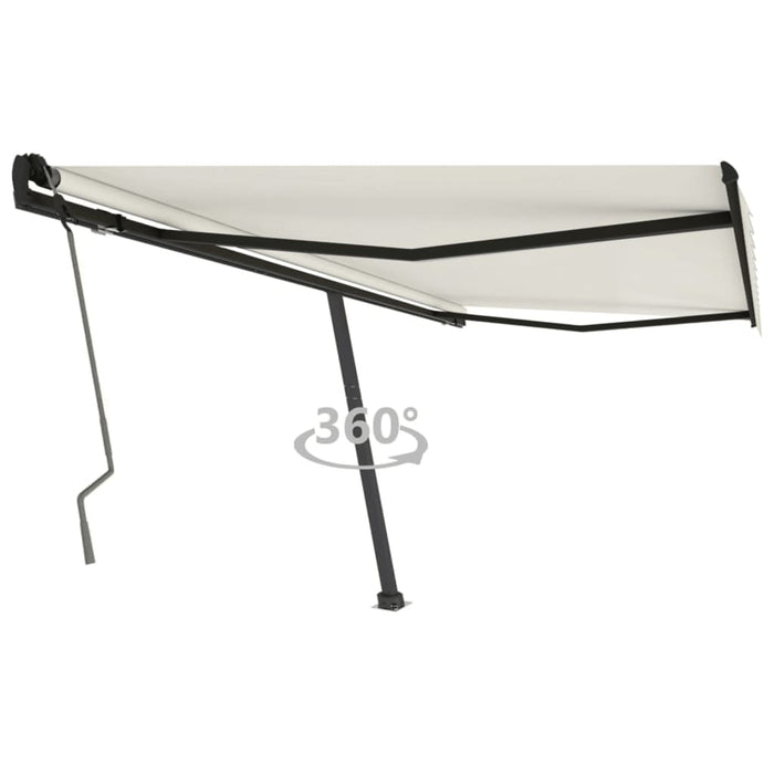 Freestanding Manual Retractable Awning 450x350 cm Cream