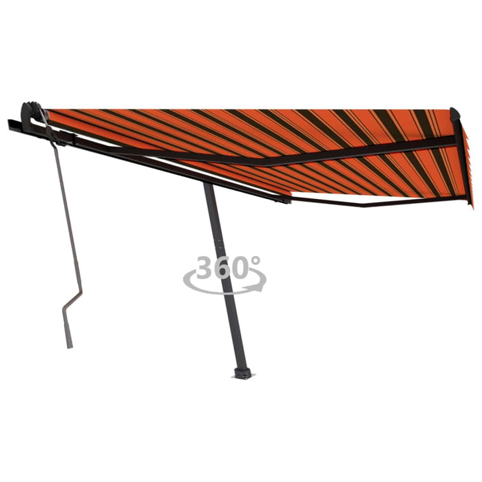 Freestanding Manual Retractable Awning 450x350 cm Orange/Brown