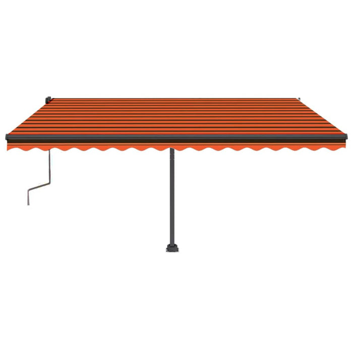 Freestanding Manual Retractable Awning 450x350 cm Orange/Brown