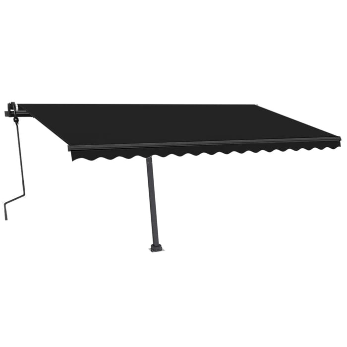 Manual Retractable Awning with LED 450x350 cm Anthracite