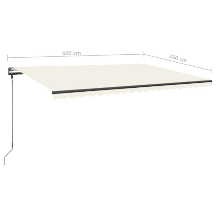 Freestanding Manual Retractable Awning 500x350 cm Cream