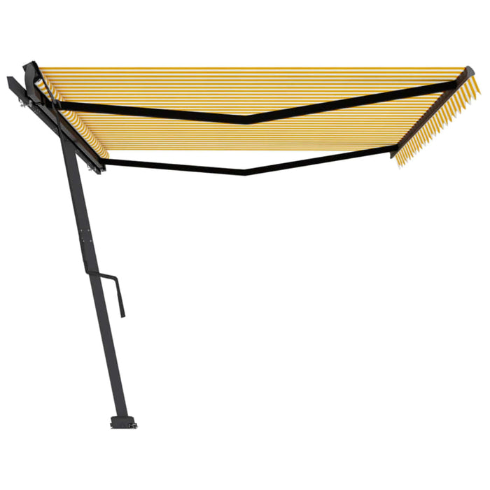 Freestanding Manual Retractable Awning 500x350 cm Yellow/White