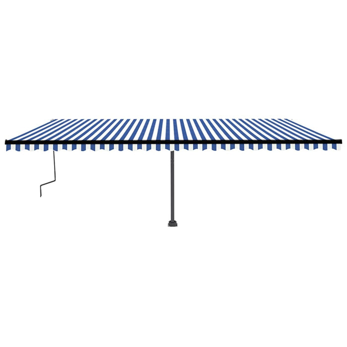 Freestanding Manual Retractable Awning 600x350 cm Blue/White