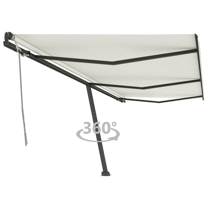 Freestanding Manual Retractable Awning 600x350 cm Cream