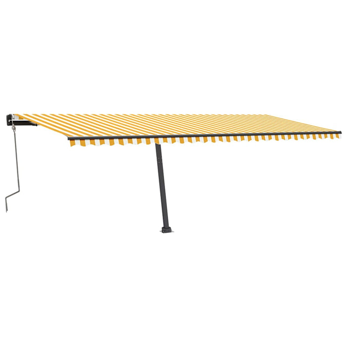 Freestanding Manual Retractable Awning 600x350 cm Yellow/White