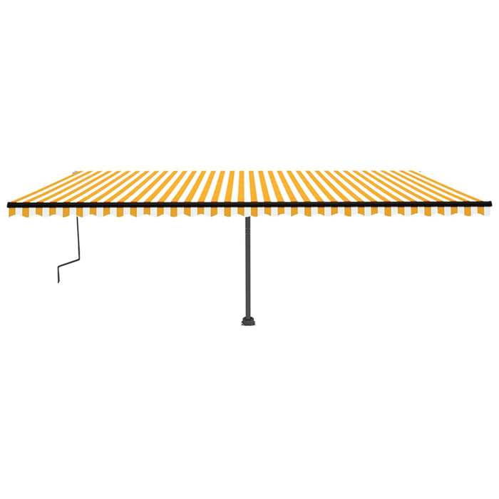 Freestanding Manual Retractable Awning 600x350 cm Yellow/White