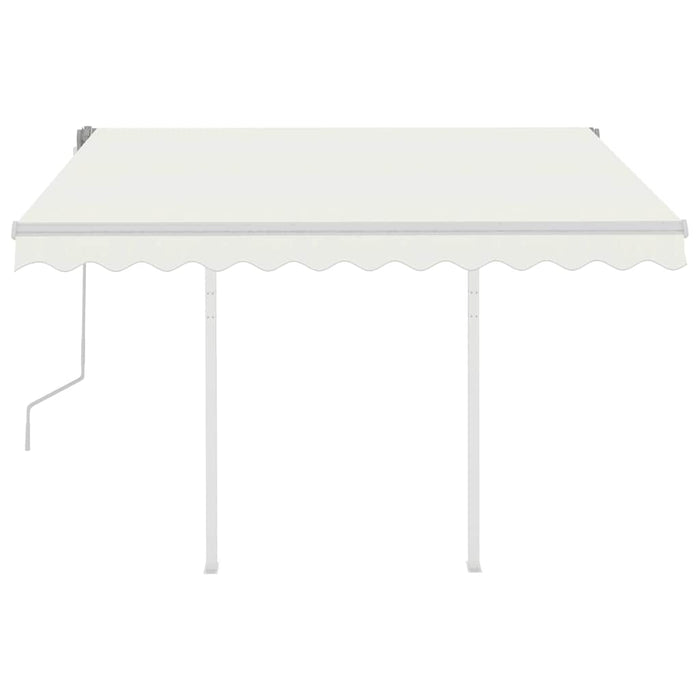 Manual Retractable Awning with Posts 3x2.5 m Cream