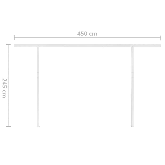 Manual Retractable Awning with LED 4x3 m Cream