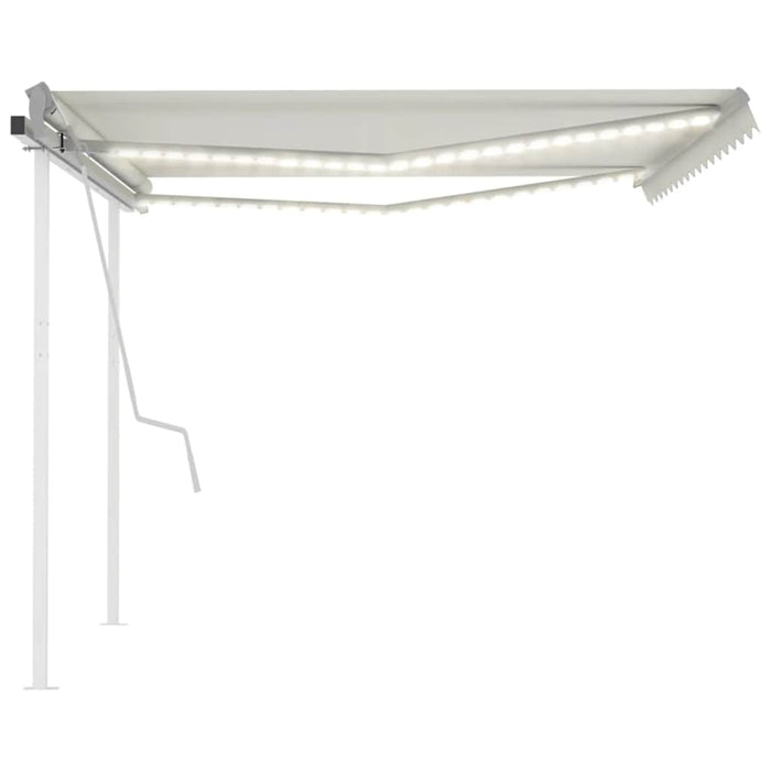 Manual Retractable Awning with LED 4x3 m Cream