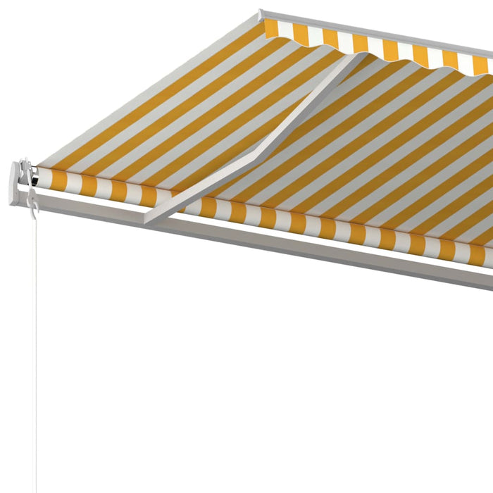 Manual Retractable Awning with Posts 6x3 m Yellow and White