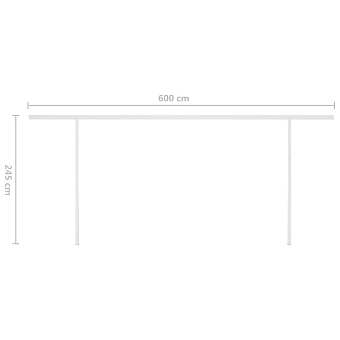 Manual Retractable Awning with Posts 6x3 m Anthracite