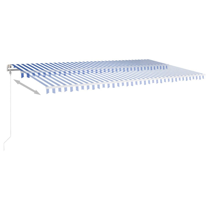 Copertina retractabila manuala cu LED 6x3m Albastru si Alb