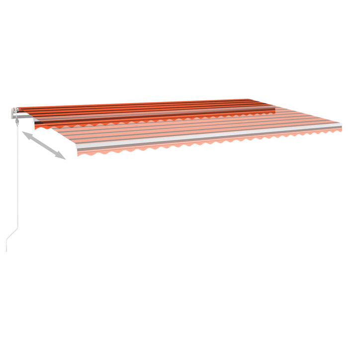 Copertina Retractabila Manuala cu LED 6x3m Portocaliu si Maro