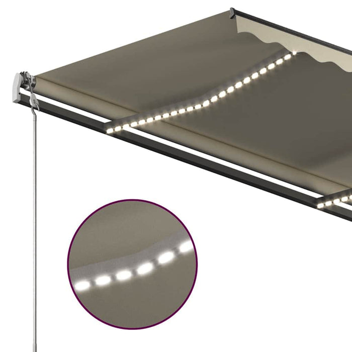 Copertina manuală retractabilă cu LED 3x2,5 m crem