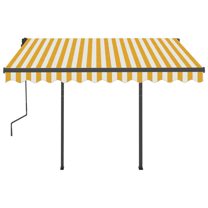 Copertina retractabila manuala cu LED 3x2,5 m Galben si Alb