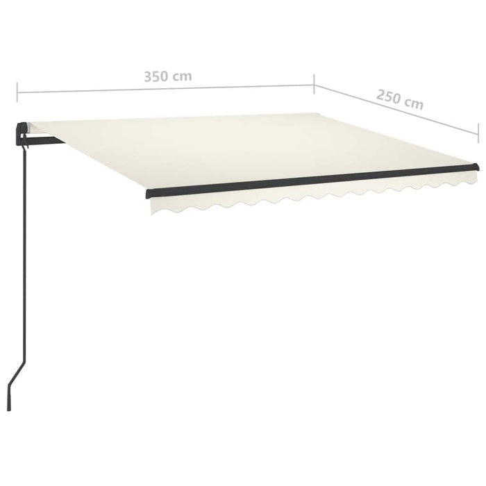 Copertina manuală retractabilă cu LED 3,5x2,5 m crem