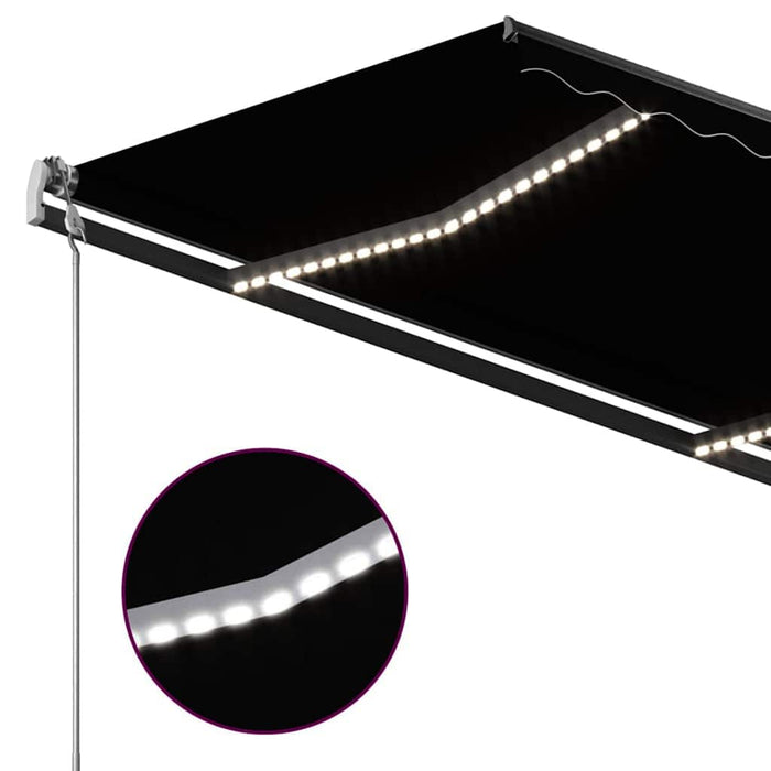 Copertina retractabila manuala cu LED 3,5x2,5 m Antracit