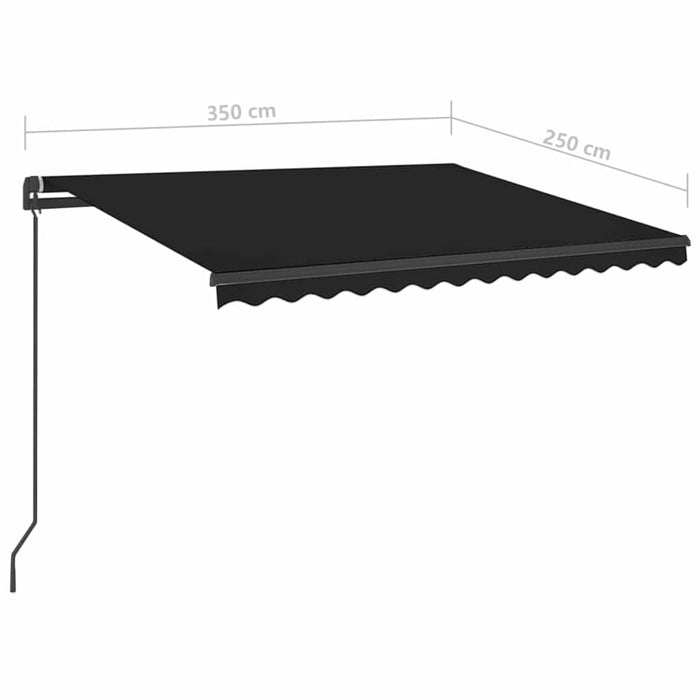 Copertina retractabila manuala cu LED 3,5x2,5 m Antracit