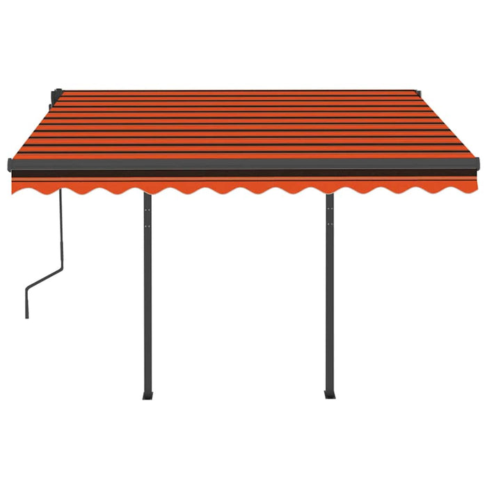 Manual Retractable Awning with LED 3.5x2.5 m Orange and Brown