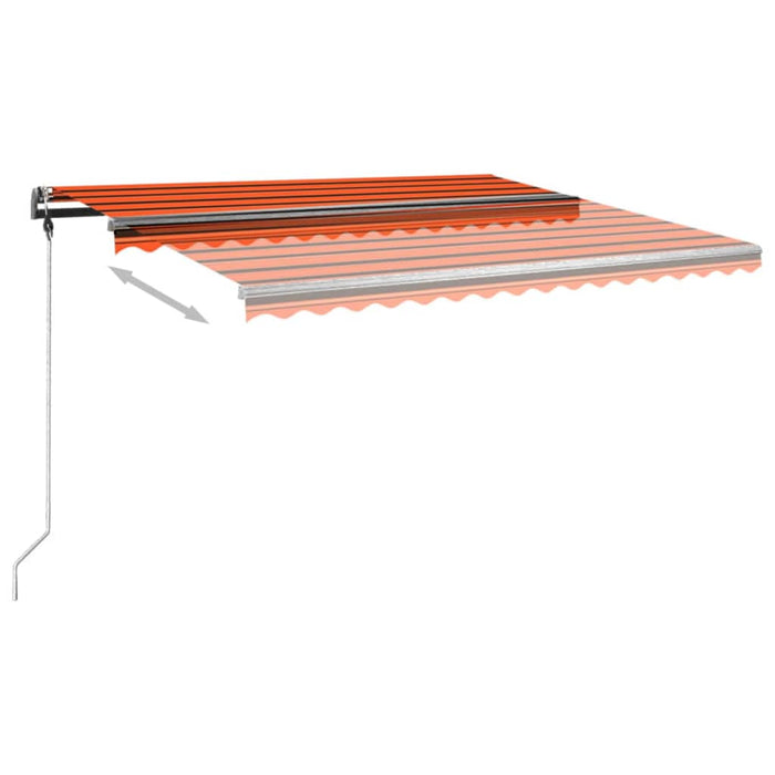 Manual Retractable Awning with Posts 4x3 m Orange and Brown