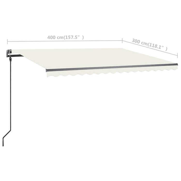 Manual Retractable Awning with LED 4x3 m Cream